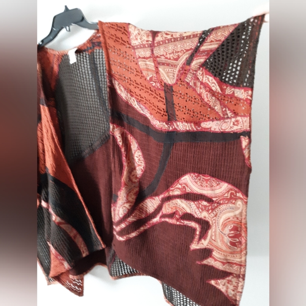 Chico's Patchwork Open-Front Poncho - image 2